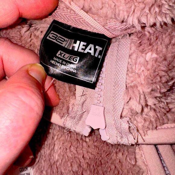 32 DEGREES HEAT Full Zip Sherpa Jacket in Crepe Pink Size XL New with Tag - Picture 4 of 4